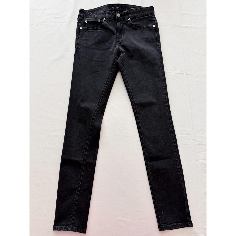 PacSun Stacked Skinny Jeans Mens 29x30 Black Charcoal Wash Skinny Denim Pants